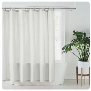 Nestwell Shower Curtain 72 x 66” Solid Hemp Bright White Standard Minimalist NEW